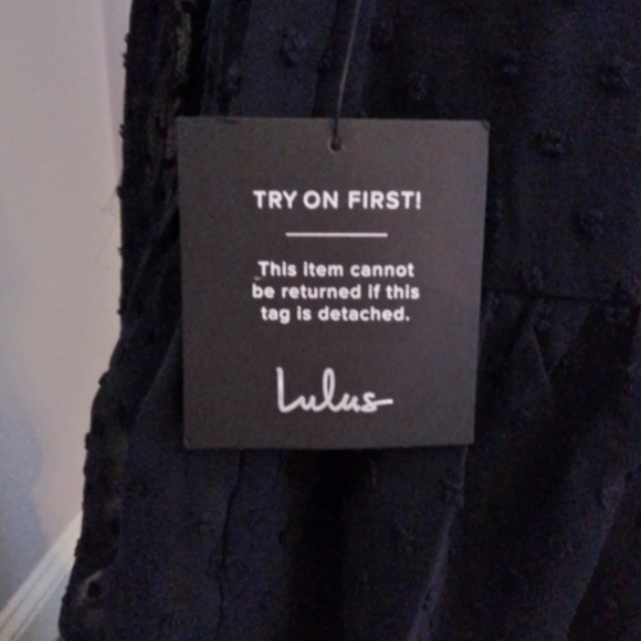 NWT Lulus Dear To My Heart Navy Blue Swiss Dot Tiered Ruffled Mini Dress - M - Picture 15 of 16